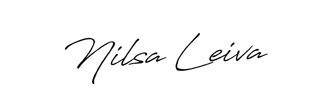 The best way (Antro_Vectra_Bolder) to make a short signature is to pick only two or three words in your name. The name Nilsa Leiva include a total of six letters. For converting this name. Nilsa Leiva signature style 7 images and pictures png