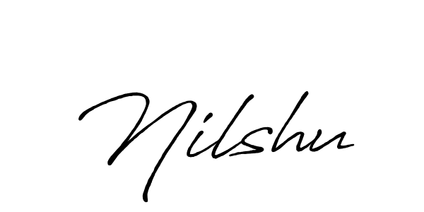 Use a signature maker to create a handwritten signature online. With this signature software, you can design (Antro_Vectra_Bolder) your own signature for name Nilshu. Nilshu signature style 7 images and pictures png