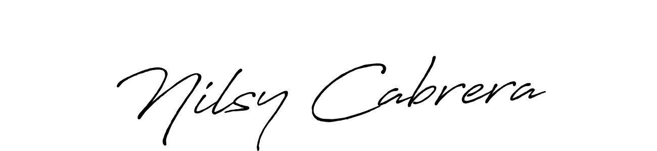 How to make Nilsy Cabrera name signature. Use Antro_Vectra_Bolder style for creating short signs online. This is the latest handwritten sign. Nilsy Cabrera signature style 7 images and pictures png