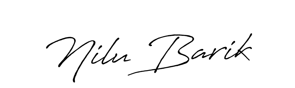 Antro_Vectra_Bolder is a professional signature style that is perfect for those who want to add a touch of class to their signature. It is also a great choice for those who want to make their signature more unique. Get Nilu Barik name to fancy signature for free. Nilu Barik signature style 7 images and pictures png