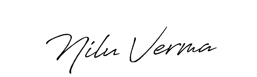 Similarly Antro_Vectra_Bolder is the best handwritten signature design. Signature creator online .You can use it as an online autograph creator for name Nilu Verma. Nilu Verma signature style 7 images and pictures png