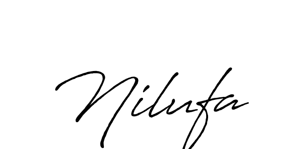 How to make Nilufa name signature. Use Antro_Vectra_Bolder style for creating short signs online. This is the latest handwritten sign. Nilufa signature style 7 images and pictures png