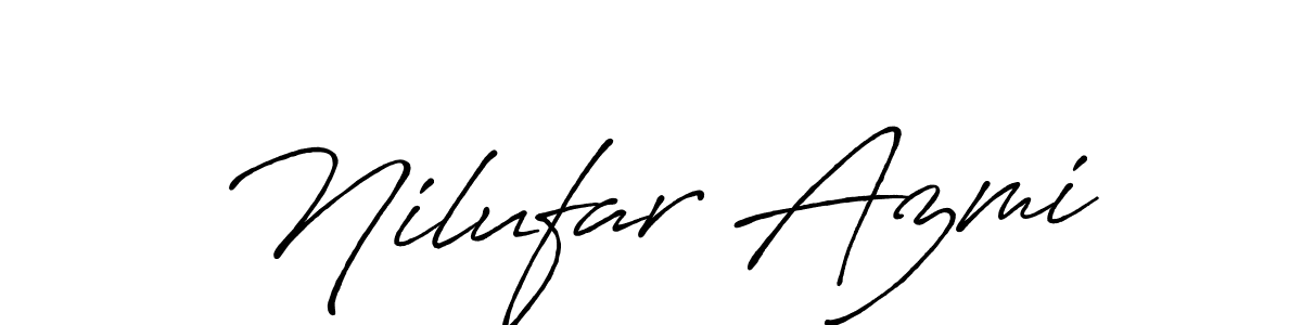 Also You can easily find your signature by using the search form. We will create Nilufar Azmi name handwritten signature images for you free of cost using Antro_Vectra_Bolder sign style. Nilufar Azmi signature style 7 images and pictures png