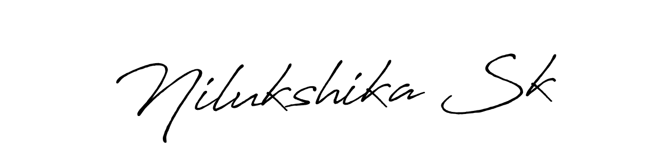 How to make Nilukshika Sk name signature. Use Antro_Vectra_Bolder style for creating short signs online. This is the latest handwritten sign. Nilukshika Sk signature style 7 images and pictures png