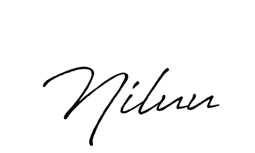 Design your own signature with our free online signature maker. With this signature software, you can create a handwritten (Antro_Vectra_Bolder) signature for name Niluu. Niluu signature style 7 images and pictures png