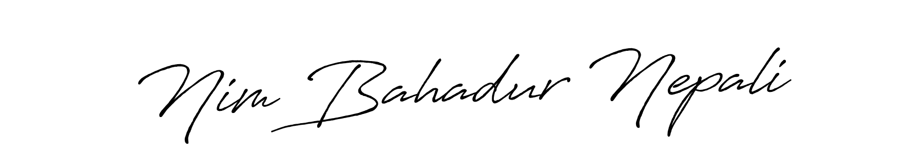 How to make Nim Bahadur Nepali name signature. Use Antro_Vectra_Bolder style for creating short signs online. This is the latest handwritten sign. Nim Bahadur Nepali signature style 7 images and pictures png