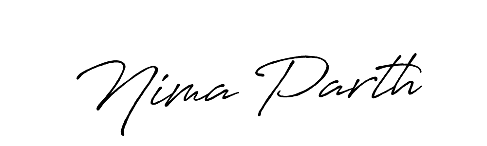 How to make Nima Parth name signature. Use Antro_Vectra_Bolder style for creating short signs online. This is the latest handwritten sign. Nima Parth signature style 7 images and pictures png