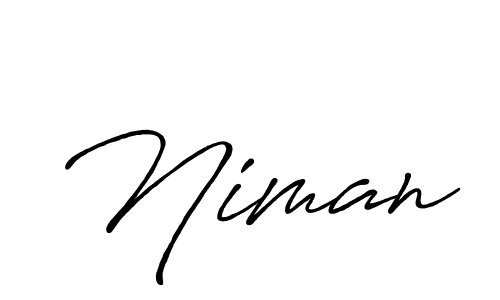 Use a signature maker to create a handwritten signature online. With this signature software, you can design (Antro_Vectra_Bolder) your own signature for name Niman. Niman signature style 7 images and pictures png