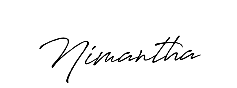 Also You can easily find your signature by using the search form. We will create Nimantha name handwritten signature images for you free of cost using Antro_Vectra_Bolder sign style. Nimantha signature style 7 images and pictures png