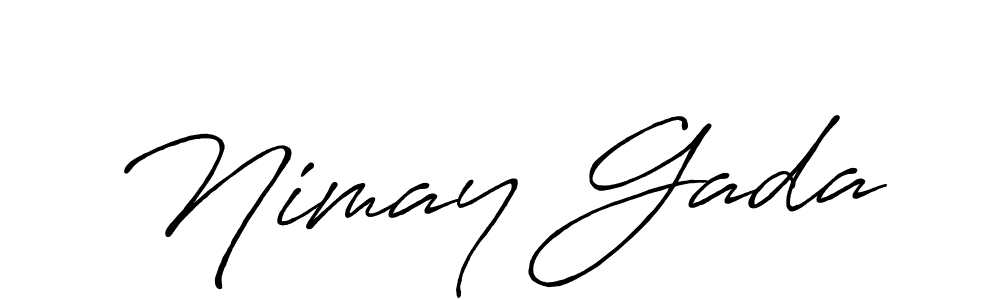 The best way (Antro_Vectra_Bolder) to make a short signature is to pick only two or three words in your name. The name Nimay Gada include a total of six letters. For converting this name. Nimay Gada signature style 7 images and pictures png