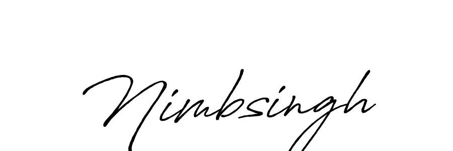 How to make Nimbsingh name signature. Use Antro_Vectra_Bolder style for creating short signs online. This is the latest handwritten sign. Nimbsingh signature style 7 images and pictures png