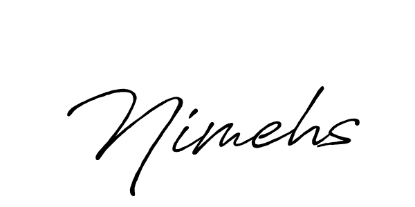 How to make Nimehs name signature. Use Antro_Vectra_Bolder style for creating short signs online. This is the latest handwritten sign. Nimehs signature style 7 images and pictures png