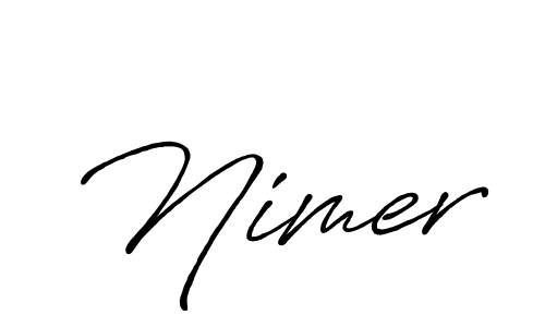 Also we have Nimer name is the best signature style. Create professional handwritten signature collection using Antro_Vectra_Bolder autograph style. Nimer signature style 7 images and pictures png