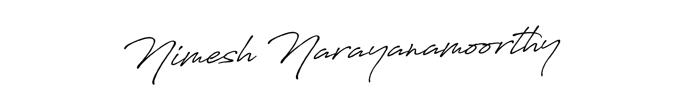 Make a short Nimesh Narayanamoorthy signature style. Manage your documents anywhere anytime using Antro_Vectra_Bolder. Create and add eSignatures, submit forms, share and send files easily. Nimesh Narayanamoorthy signature style 7 images and pictures png