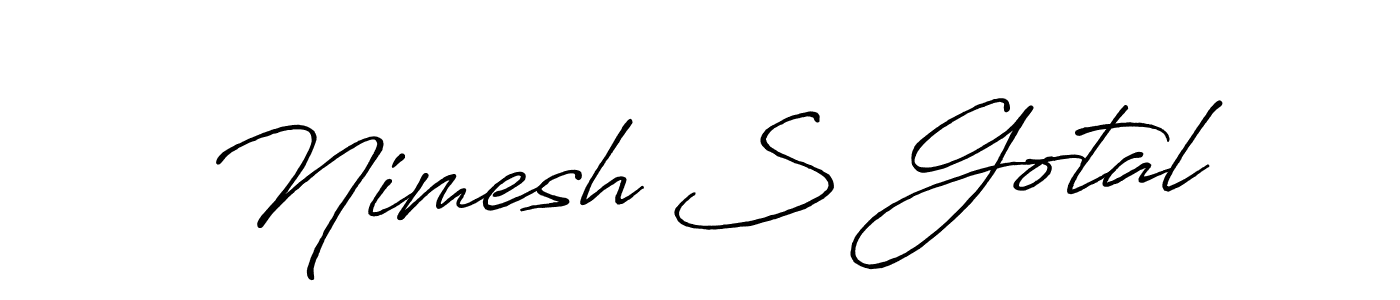 This is the best signature style for the Nimesh S Gotal name. Also you like these signature font (Antro_Vectra_Bolder). Mix name signature. Nimesh S Gotal signature style 7 images and pictures png