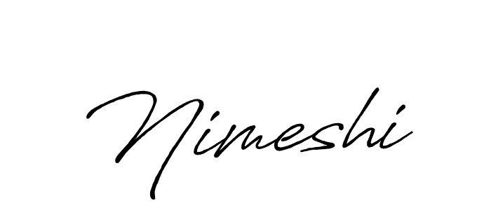 Use a signature maker to create a handwritten signature online. With this signature software, you can design (Antro_Vectra_Bolder) your own signature for name Nimeshi. Nimeshi signature style 7 images and pictures png