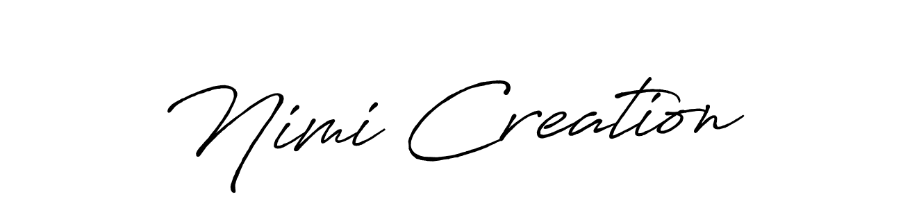 Create a beautiful signature design for name Nimi Creation. With this signature (Antro_Vectra_Bolder) fonts, you can make a handwritten signature for free. Nimi Creation signature style 7 images and pictures png