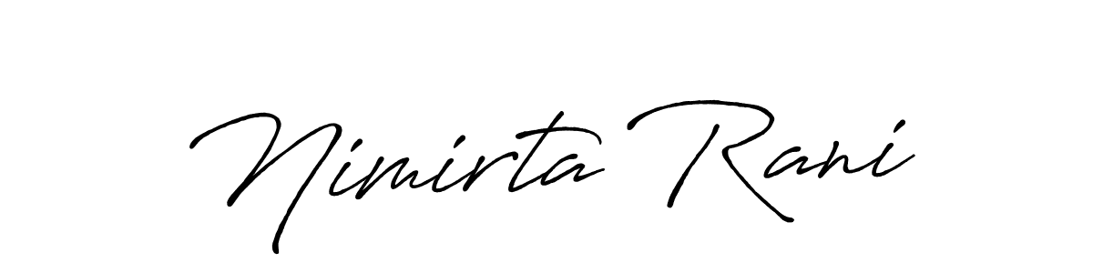 Also You can easily find your signature by using the search form. We will create Nimirta Rani name handwritten signature images for you free of cost using Antro_Vectra_Bolder sign style. Nimirta Rani signature style 7 images and pictures png