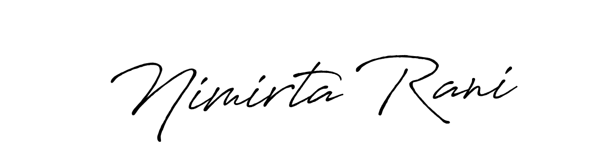 Create a beautiful signature design for name Nimirta Rani. With this signature (Antro_Vectra_Bolder) fonts, you can make a handwritten signature for free. Nimirta Rani signature style 7 images and pictures png