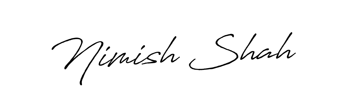 Make a beautiful signature design for name Nimish Shah. With this signature (Antro_Vectra_Bolder) style, you can create a handwritten signature for free. Nimish Shah signature style 7 images and pictures png