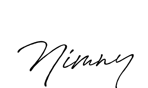 Use a signature maker to create a handwritten signature online. With this signature software, you can design (Antro_Vectra_Bolder) your own signature for name Nimny. Nimny signature style 7 images and pictures png