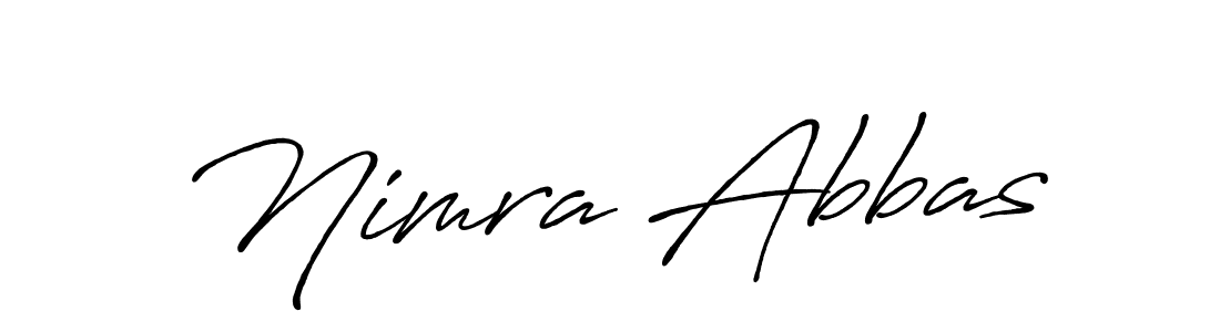 Create a beautiful signature design for name Nimra Abbas. With this signature (Antro_Vectra_Bolder) fonts, you can make a handwritten signature for free. Nimra Abbas signature style 7 images and pictures png