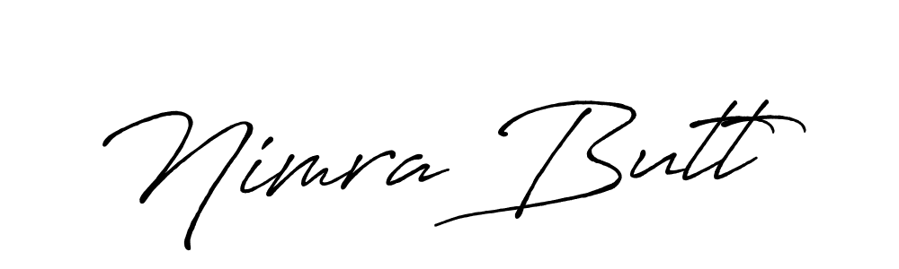 Make a beautiful signature design for name Nimra Butt. With this signature (Antro_Vectra_Bolder) style, you can create a handwritten signature for free. Nimra Butt signature style 7 images and pictures png