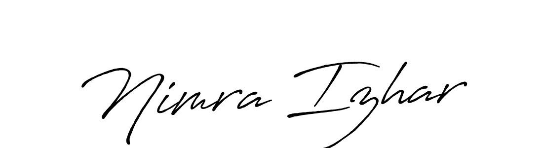 Antro_Vectra_Bolder is a professional signature style that is perfect for those who want to add a touch of class to their signature. It is also a great choice for those who want to make their signature more unique. Get Nimra Izhar name to fancy signature for free. Nimra Izhar signature style 7 images and pictures png