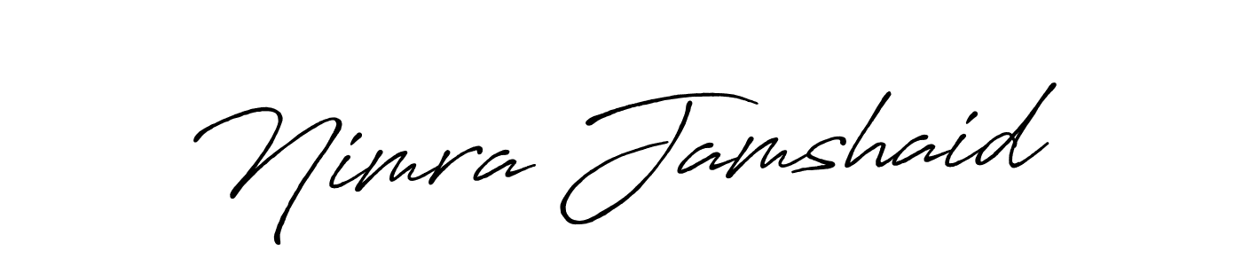 How to make Nimra Jamshaid name signature. Use Antro_Vectra_Bolder style for creating short signs online. This is the latest handwritten sign. Nimra Jamshaid signature style 7 images and pictures png