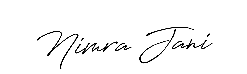 Make a beautiful signature design for name Nimra Jani. With this signature (Antro_Vectra_Bolder) style, you can create a handwritten signature for free. Nimra Jani signature style 7 images and pictures png