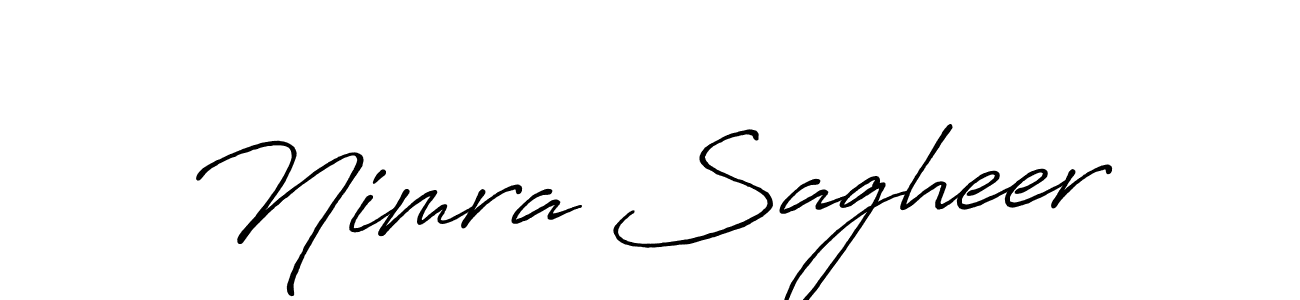 The best way (Antro_Vectra_Bolder) to make a short signature is to pick only two or three words in your name. The name Nimra Sagheer include a total of six letters. For converting this name. Nimra Sagheer signature style 7 images and pictures png