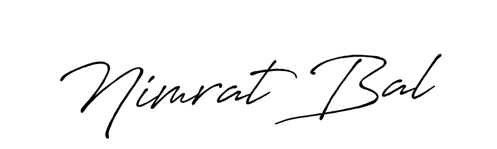 Use a signature maker to create a handwritten signature online. With this signature software, you can design (Antro_Vectra_Bolder) your own signature for name Nimrat Bal. Nimrat Bal signature style 7 images and pictures png