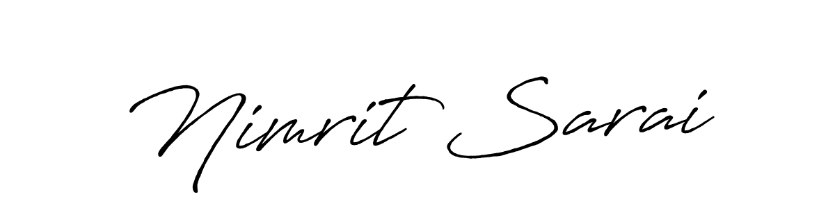 Design your own signature with our free online signature maker. With this signature software, you can create a handwritten (Antro_Vectra_Bolder) signature for name Nimrit Sarai. Nimrit Sarai signature style 7 images and pictures png