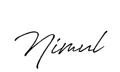 if you are searching for the best signature style for your name Nimul. so please give up your signature search. here we have designed multiple signature styles  using Antro_Vectra_Bolder. Nimul signature style 7 images and pictures png