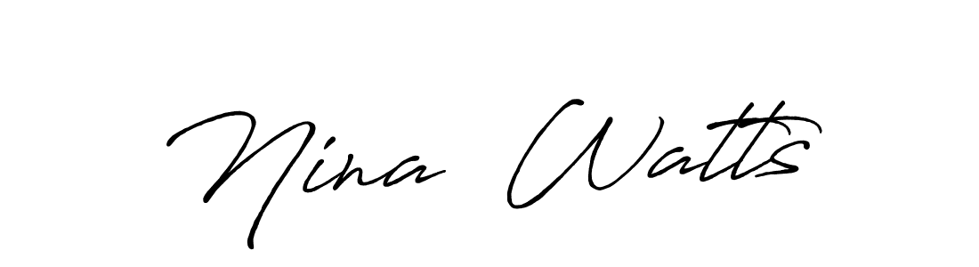 Also You can easily find your signature by using the search form. We will create Nina  Watts name handwritten signature images for you free of cost using Antro_Vectra_Bolder sign style. Nina  Watts signature style 7 images and pictures png