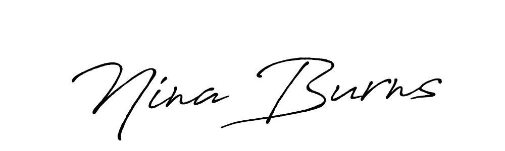How to make Nina Burns name signature. Use Antro_Vectra_Bolder style for creating short signs online. This is the latest handwritten sign. Nina Burns signature style 7 images and pictures png