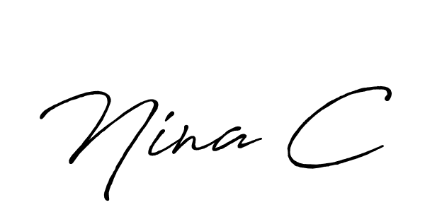 if you are searching for the best signature style for your name Nina C. so please give up your signature search. here we have designed multiple signature styles  using Antro_Vectra_Bolder. Nina C signature style 7 images and pictures png