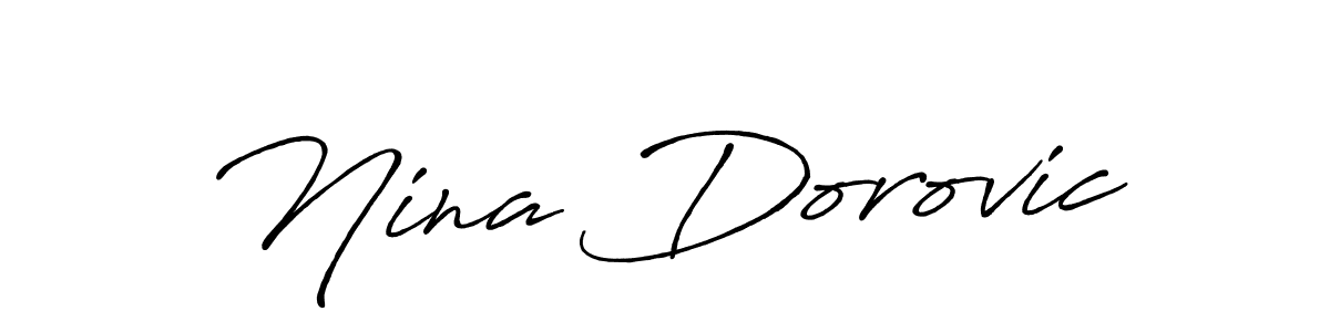 Create a beautiful signature design for name Nina Dorovic. With this signature (Antro_Vectra_Bolder) fonts, you can make a handwritten signature for free. Nina Dorovic signature style 7 images and pictures png