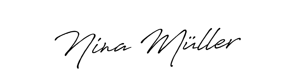 The best way (Antro_Vectra_Bolder) to make a short signature is to pick only two or three words in your name. The name Nina Müller include a total of six letters. For converting this name. Nina Müller signature style 7 images and pictures png
