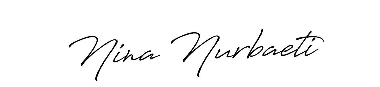 Make a beautiful signature design for name Nina Nurbaeti. With this signature (Antro_Vectra_Bolder) style, you can create a handwritten signature for free. Nina Nurbaeti signature style 7 images and pictures png