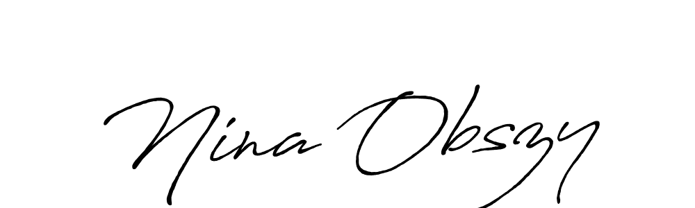 Create a beautiful signature design for name Nina Obszy. With this signature (Antro_Vectra_Bolder) fonts, you can make a handwritten signature for free. Nina Obszy signature style 7 images and pictures png