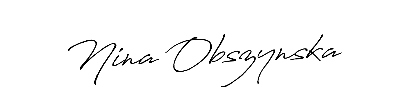 Nina Obszynska stylish signature style. Best Handwritten Sign (Antro_Vectra_Bolder) for my name. Handwritten Signature Collection Ideas for my name Nina Obszynska. Nina Obszynska signature style 7 images and pictures png