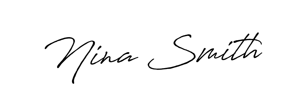 You should practise on your own different ways (Antro_Vectra_Bolder) to write your name (Nina Smith) in signature. don't let someone else do it for you. Nina Smith signature style 7 images and pictures png