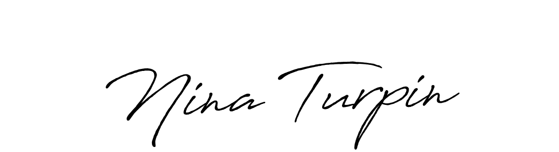 Create a beautiful signature design for name Nina Turpin. With this signature (Antro_Vectra_Bolder) fonts, you can make a handwritten signature for free. Nina Turpin signature style 7 images and pictures png