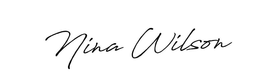 Nina Wilson stylish signature style. Best Handwritten Sign (Antro_Vectra_Bolder) for my name. Handwritten Signature Collection Ideas for my name Nina Wilson. Nina Wilson signature style 7 images and pictures png