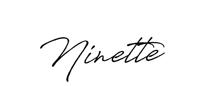 How to make Ninette name signature. Use Antro_Vectra_Bolder style for creating short signs online. This is the latest handwritten sign. Ninette signature style 7 images and pictures png