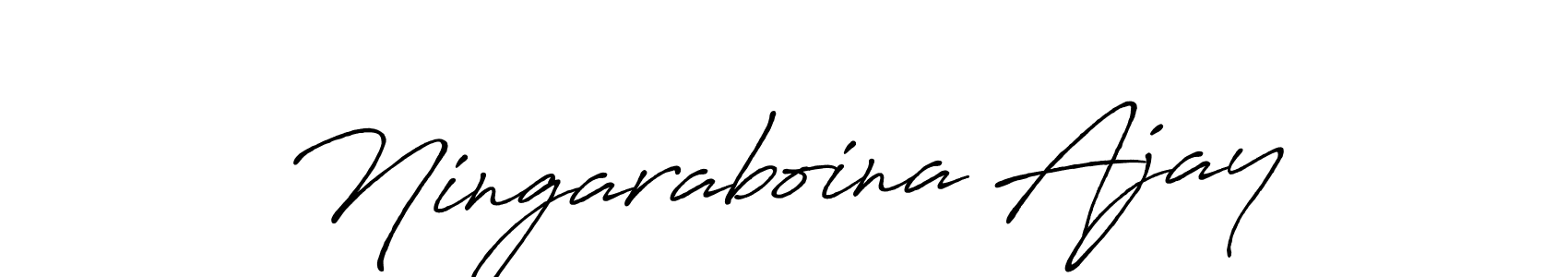 How to make Ningaraboina Ajay name signature. Use Antro_Vectra_Bolder style for creating short signs online. This is the latest handwritten sign. Ningaraboina Ajay signature style 7 images and pictures png