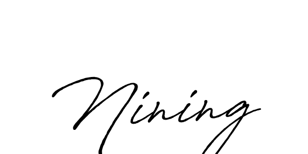 The best way (Antro_Vectra_Bolder) to make a short signature is to pick only two or three words in your name. The name Nining include a total of six letters. For converting this name. Nining signature style 7 images and pictures png
