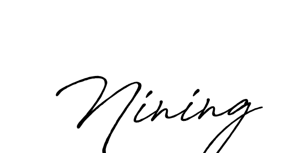 Also we have Nining name is the best signature style. Create professional handwritten signature collection using Antro_Vectra_Bolder autograph style. Nining signature style 7 images and pictures png