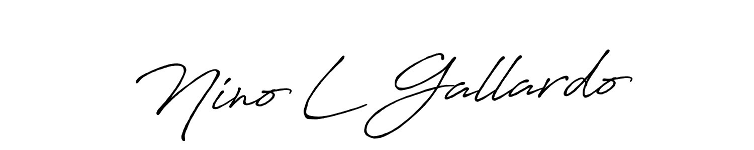 Make a beautiful signature design for name Nino L Gallardo. With this signature (Antro_Vectra_Bolder) style, you can create a handwritten signature for free. Nino L Gallardo signature style 7 images and pictures png